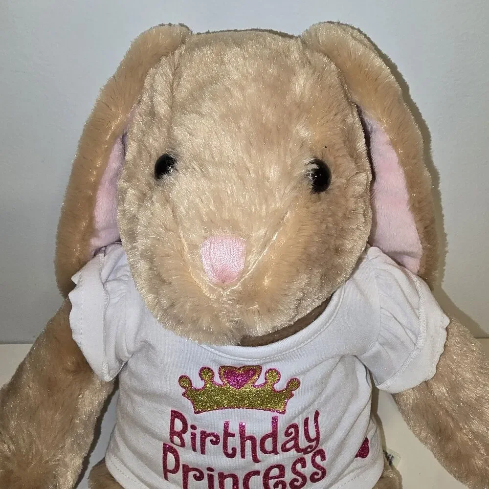 Build A Bear Workshop Pawlette Bunny Rabbit Plush With Happy Birthday Shirt